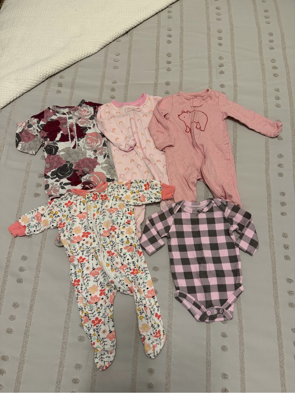 Baby Girls Pink Mix One-Piece Pack